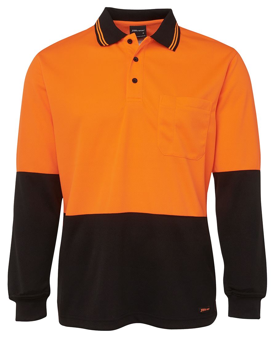 JB's HV L/S Trad Polo - Lime/Black