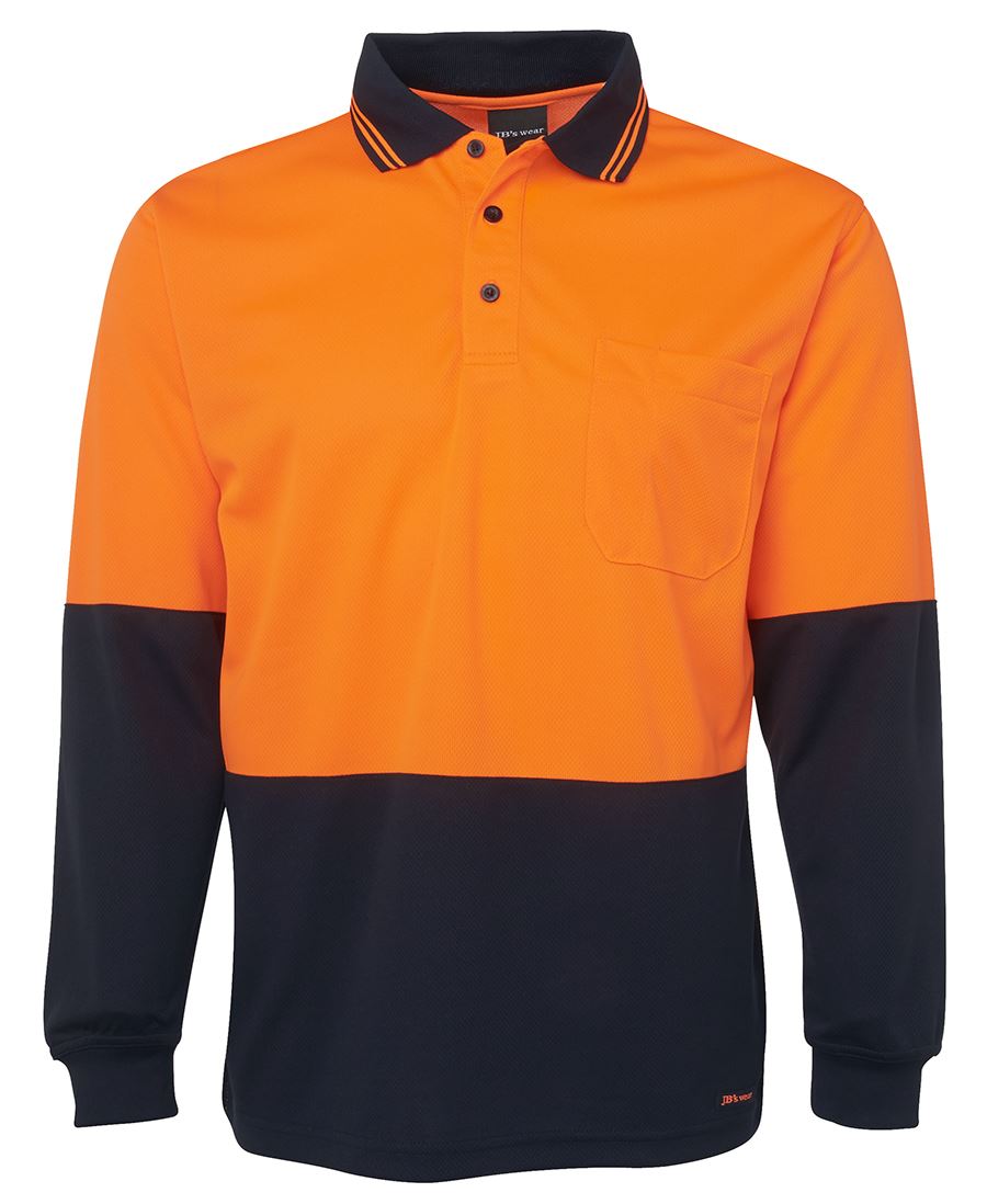JB's HV L/S Trad Polo - Lime/Black