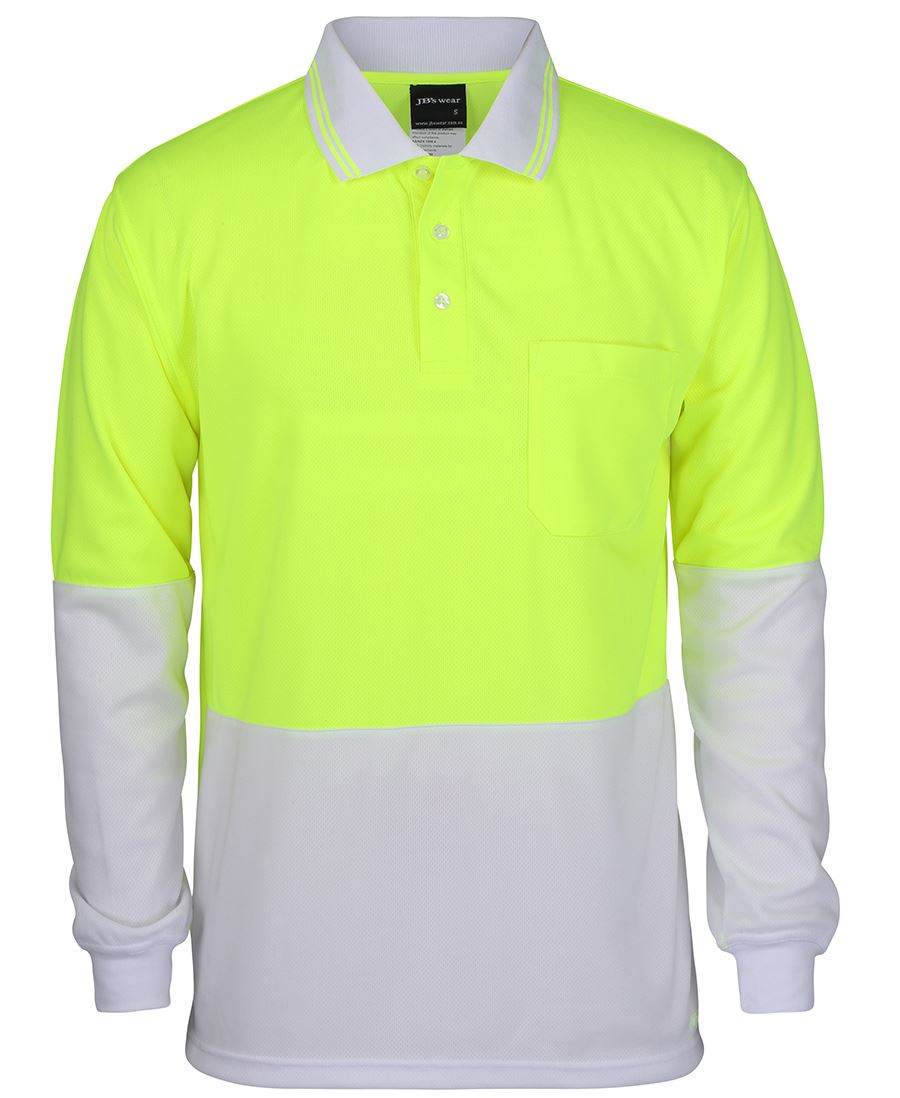 JB's HV L/S Trad Polo - Lime/Black