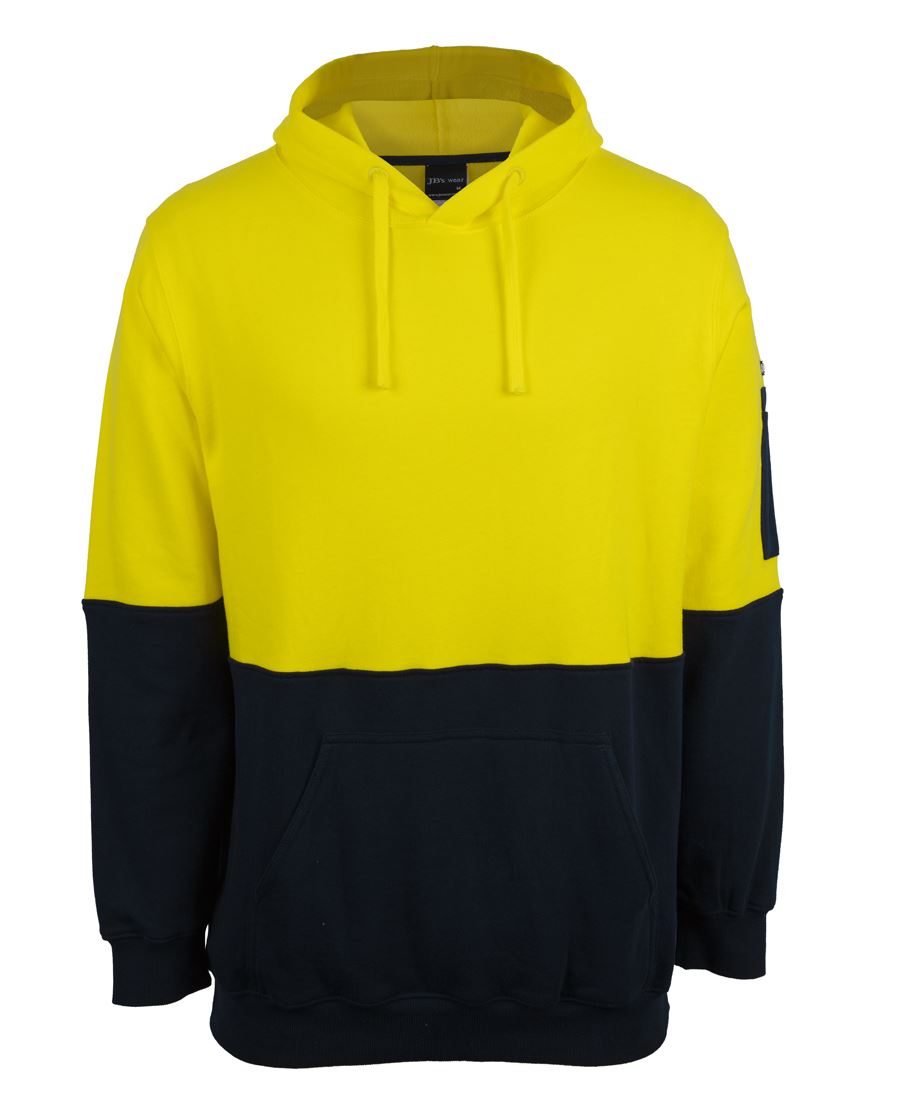 JB's HV 310 Cotton Pull Over Fleece Hoodie - Orange/Navy