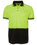 JB's HV S/S Trad Polo - Lime/Black