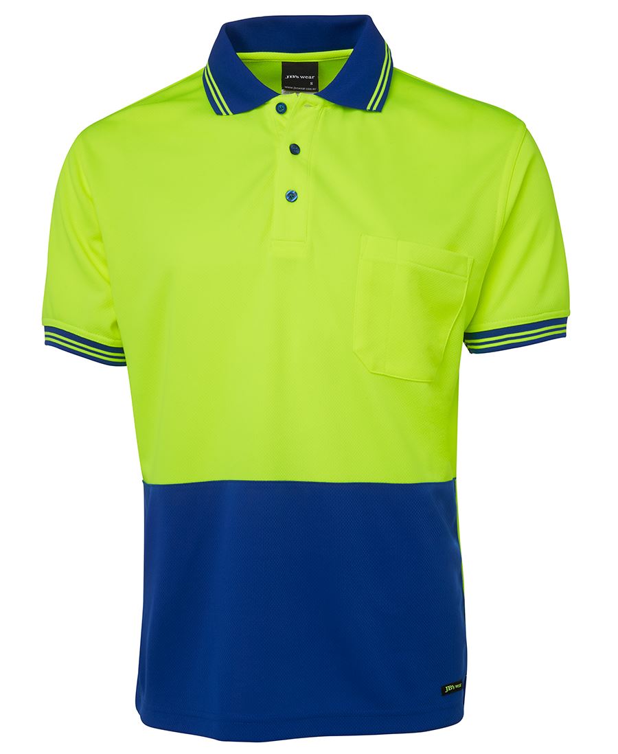 JB's HV S/S Trad Polo - Lime/Black