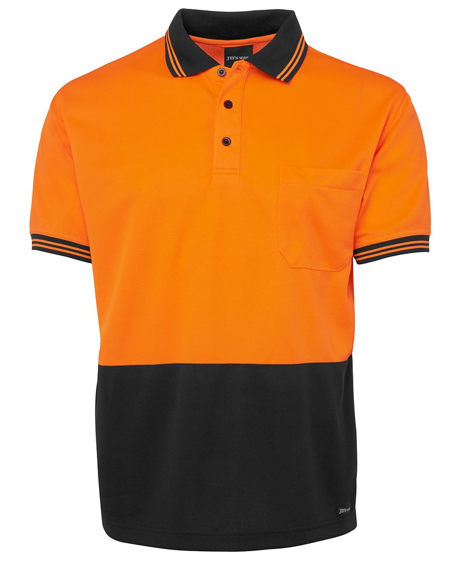 JB's HV S/S Trad Polo - Lime/Black