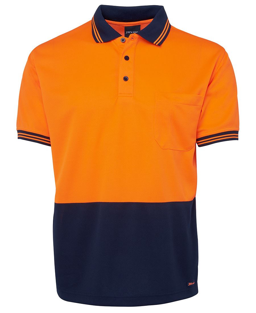 JB's HV S/S Trad Polo - Lime/Black
