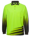 JB's HV 4602.1 L/S Rippa Sub Polo - Lime/Black