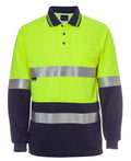 JB's HV L/S (D+N) Trad Polo - Lime/Navy