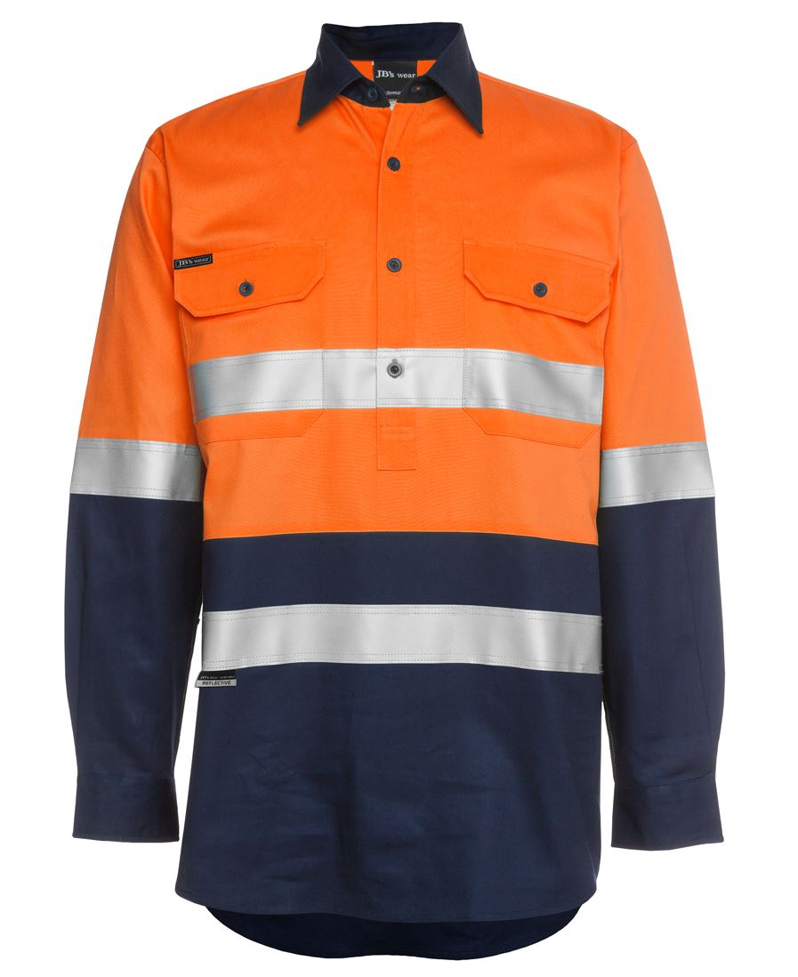 JB's HV (D+N) Close Front L/S 190G Shirt - Orange