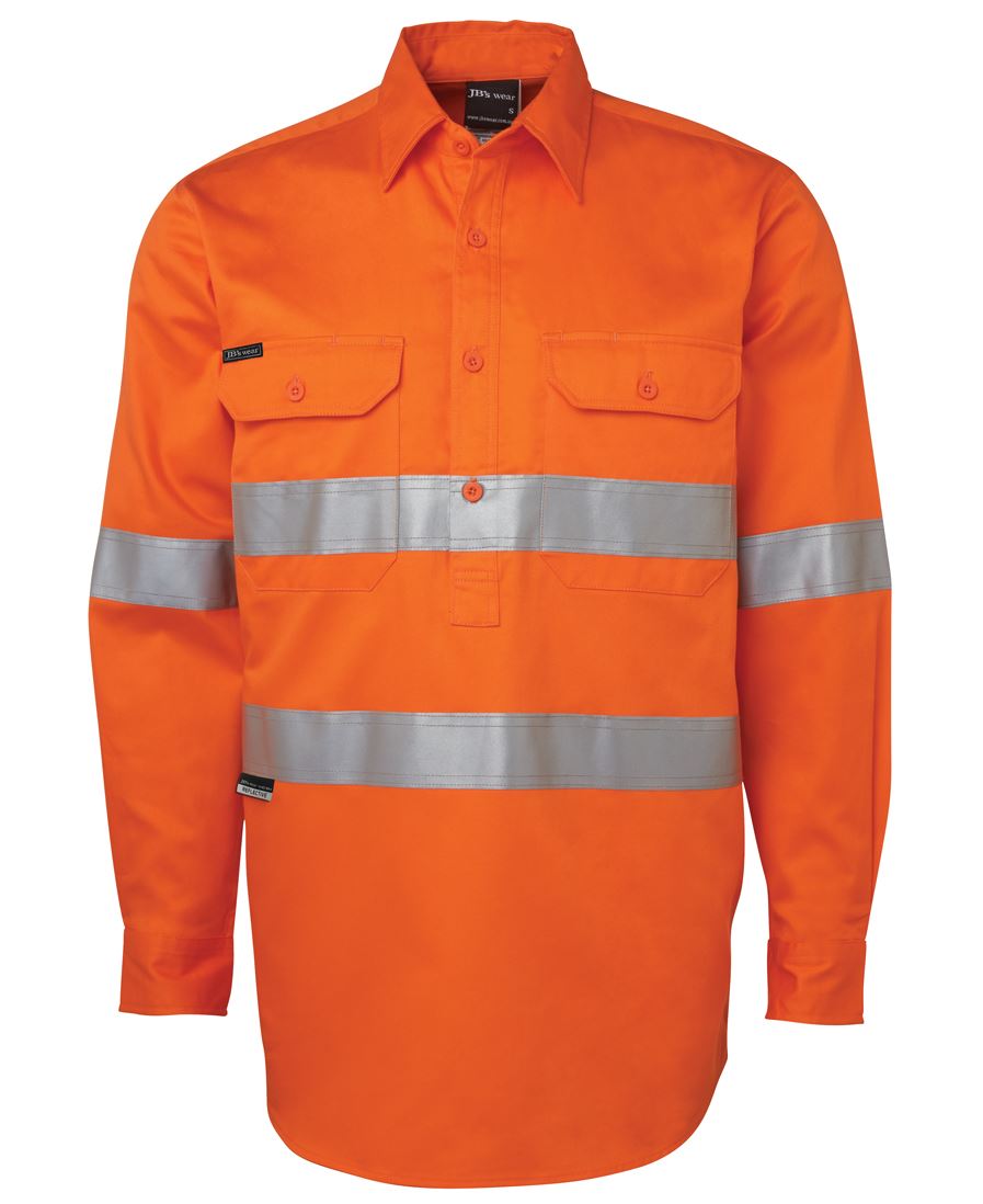 JB's HV (D+N) Close Front L/S 190G Shirt - Orange