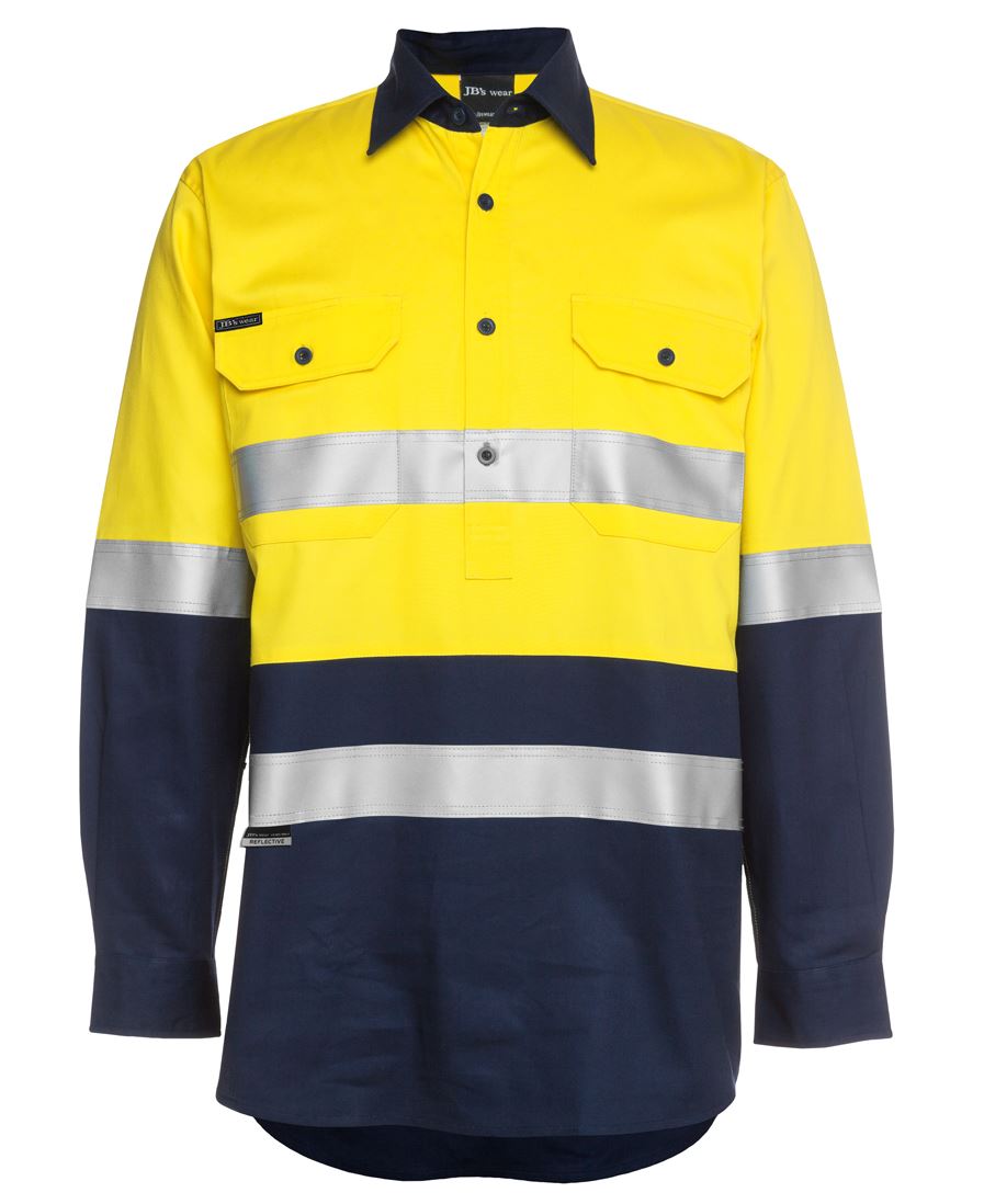 JB's HV (D+N) Close Front L/S 190G Shirt - Orange