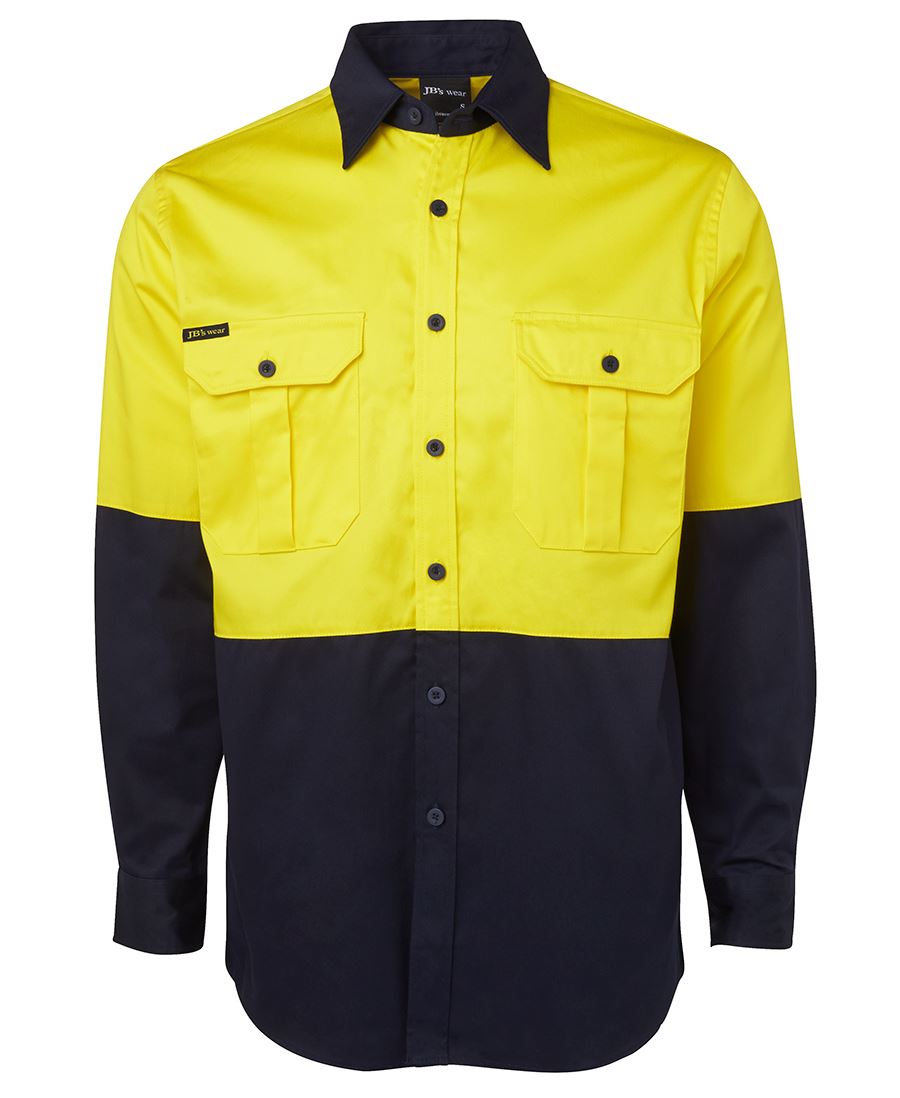 JB's HV L/S 190G Shirt - Orange/Navy