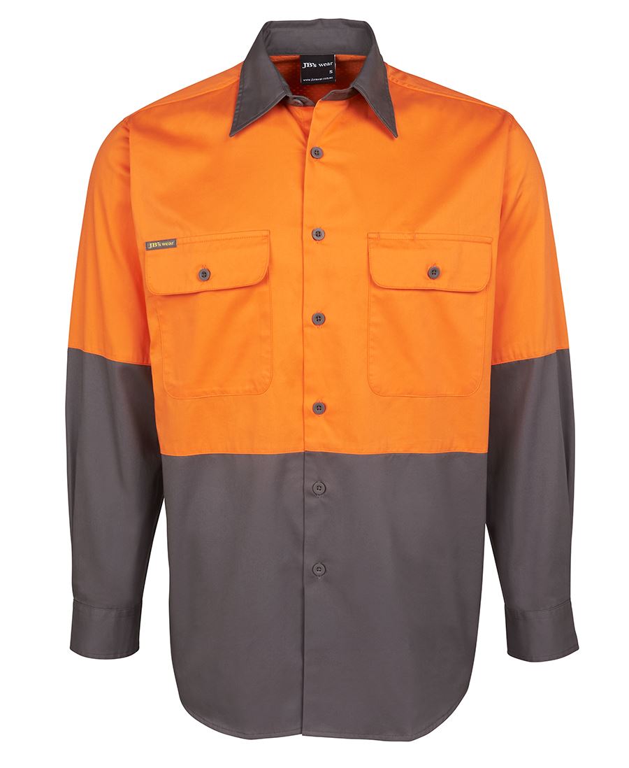 JB's HV L/S 150G Shirt - Orange/Black
