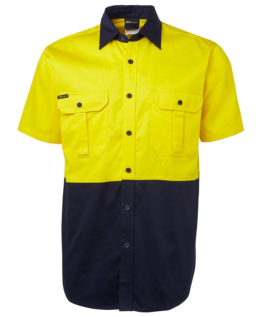 JB's HV S/S 190G Shirt - Orange/Navy