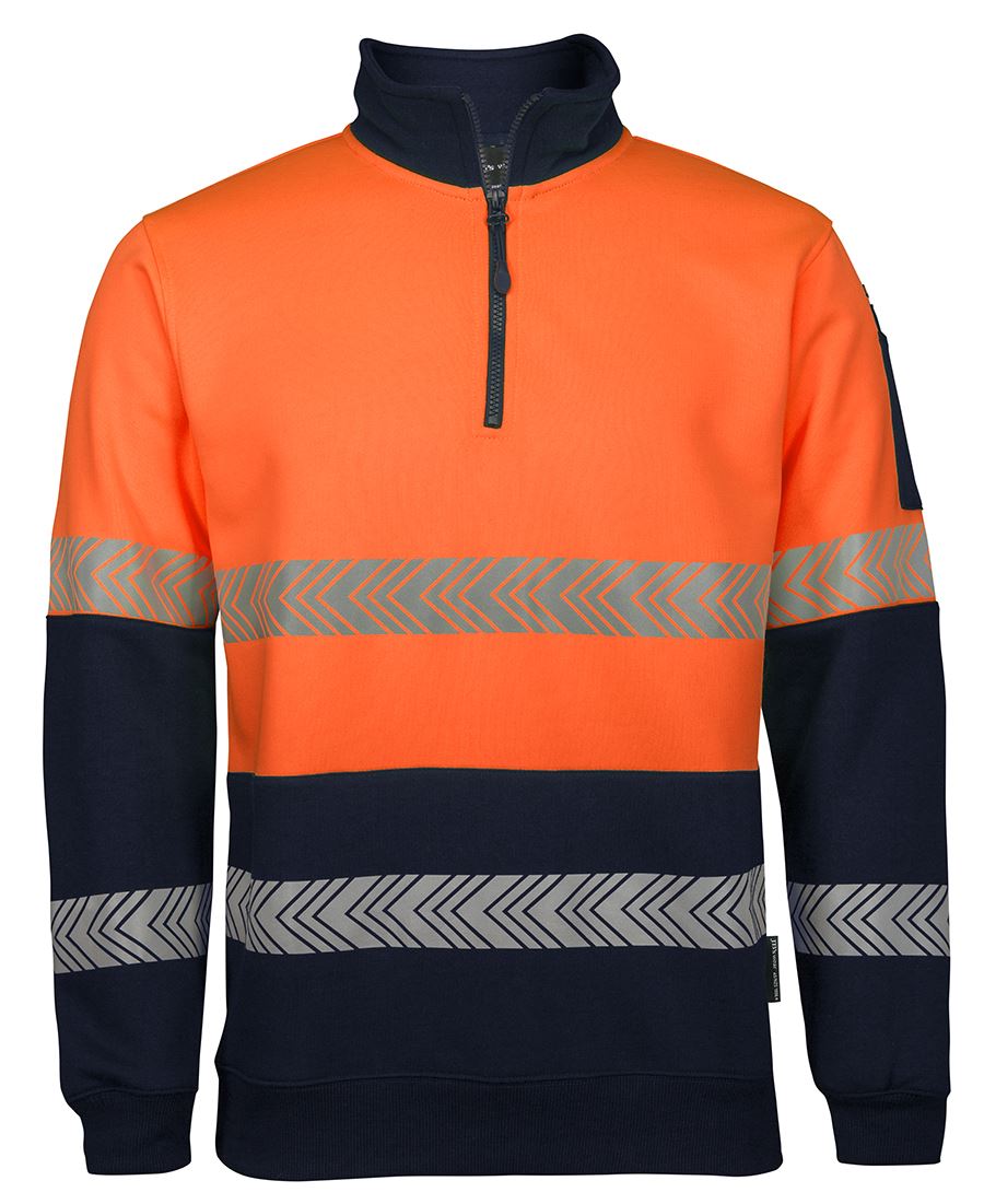 JB's HV 1/2 Zip Segmented Tape Fleecy - Lime/Navy