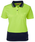 JB's Ladies HV S/S Comfort Polo Lime/Nvy - Lime/Navy
