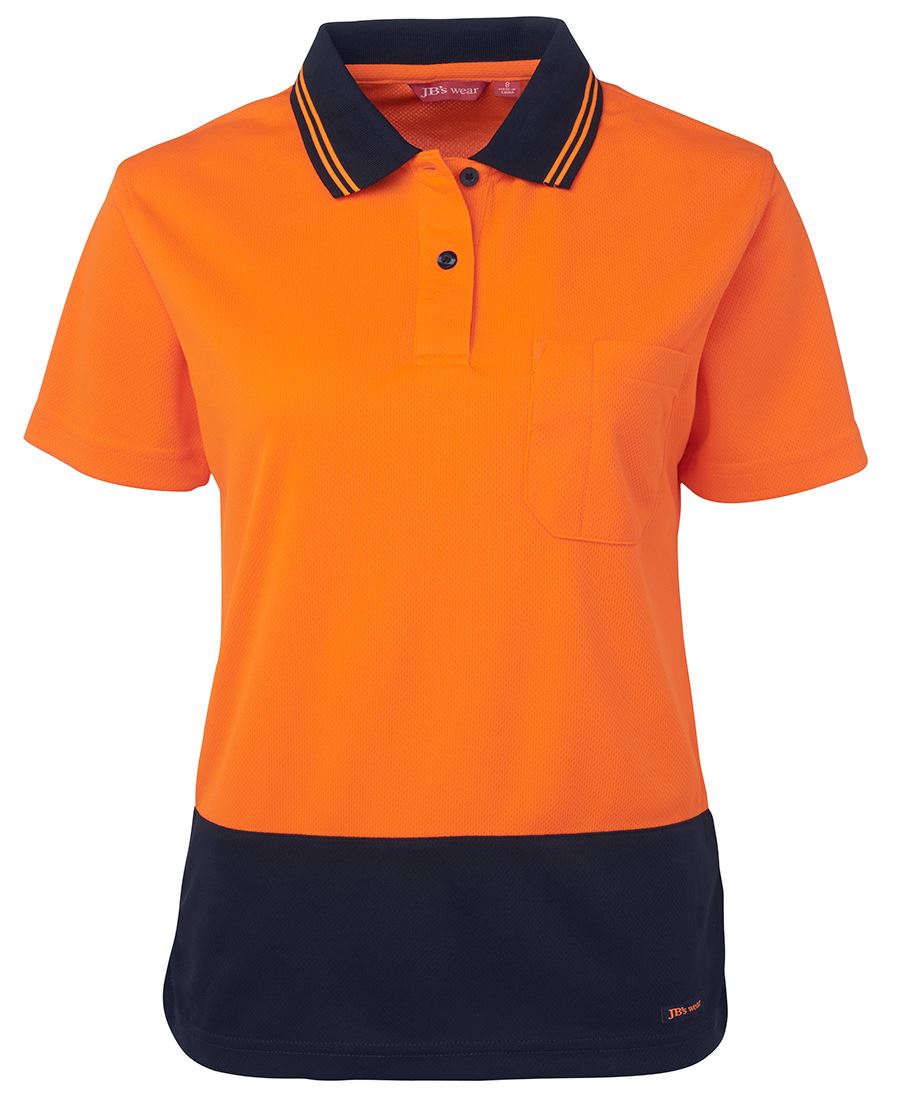 JB's Ladies HV S/S Comfort Polo Lime/Nvy - Lime/Navy