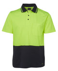 JB's HV Non Cuff S/S Cotton Back Polo - Lime/Navy