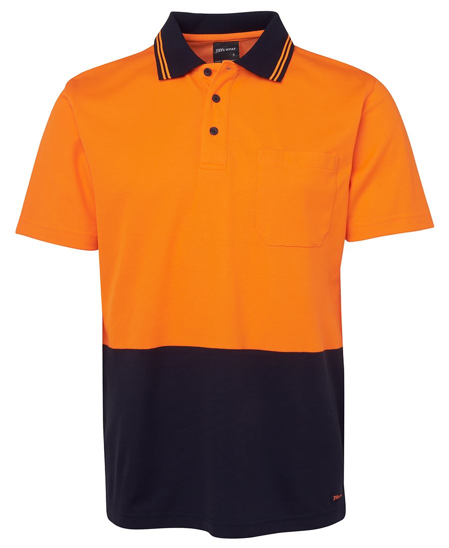 JB's HV Non Cuff S/S Cotton Back Polo - Lime/Navy