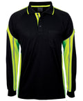 JB's L/S Street Panel Polo - Black/Lime