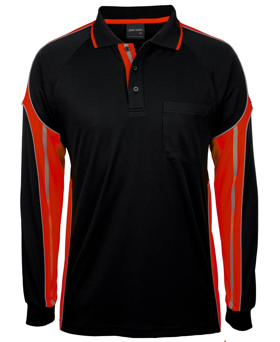 JB's L/S Street Panel Polo - Black/Lime