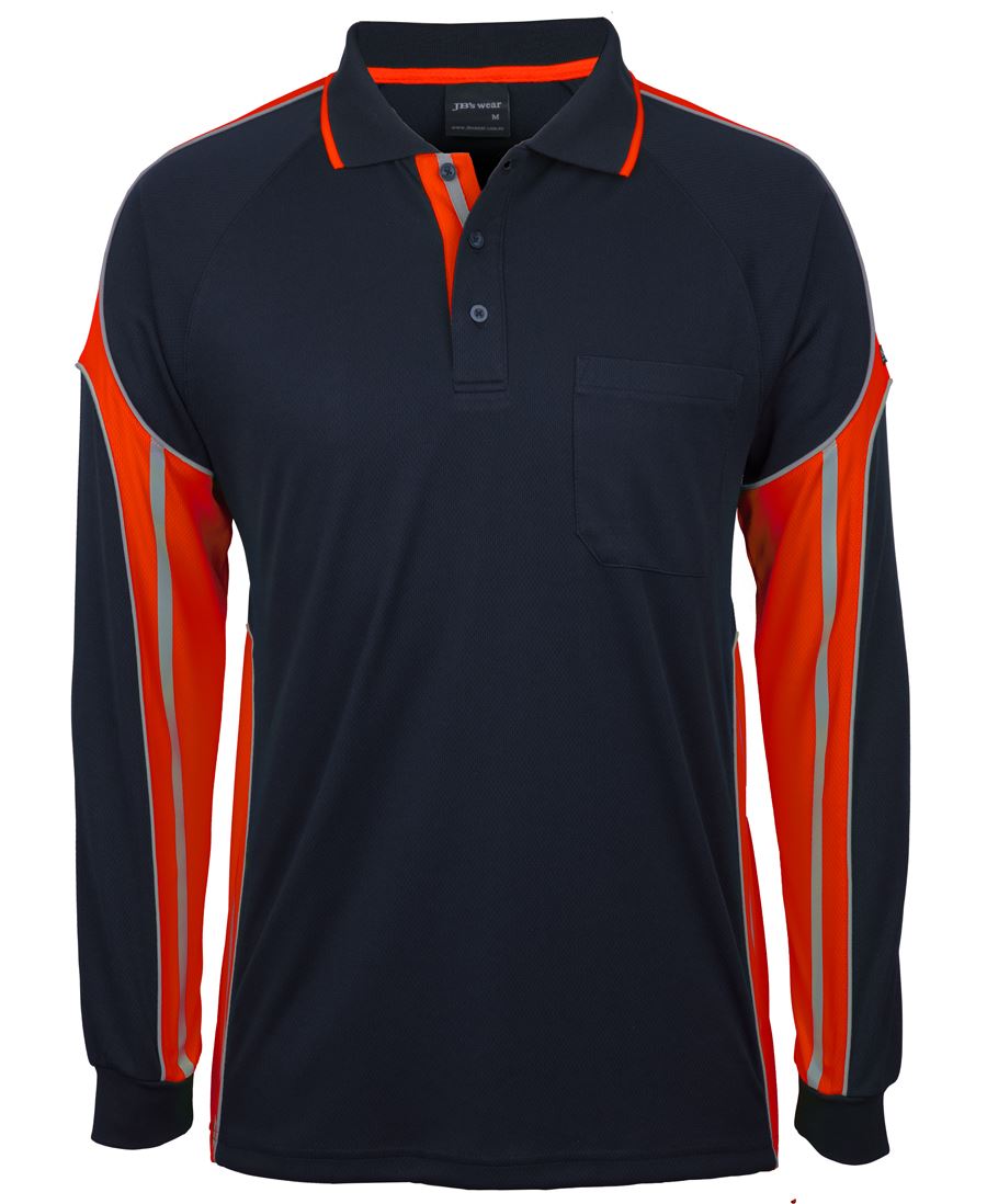 JB's L/S Street Panel Polo - Black/Lime