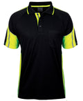 JB's S/S Street Panel Polo - Black/Lime