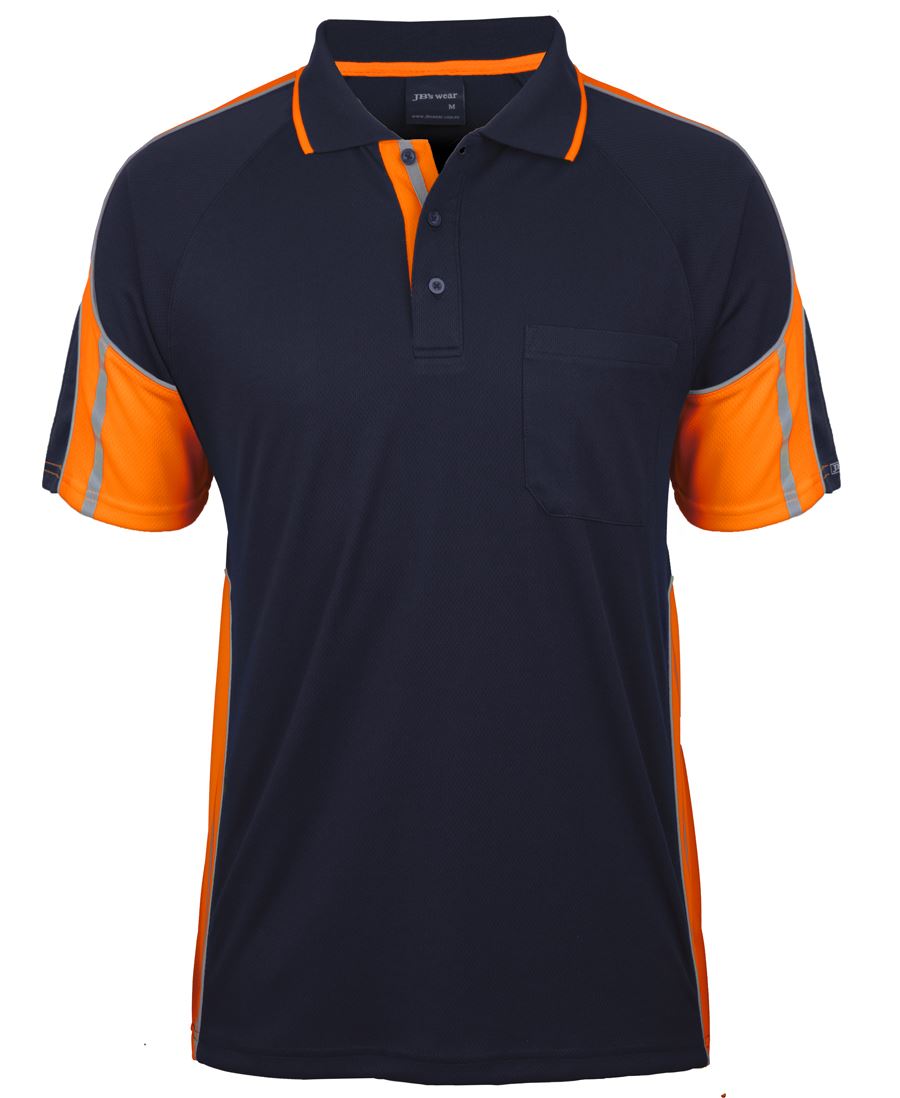 JB's S/S Street Panel Polo - Black/Lime