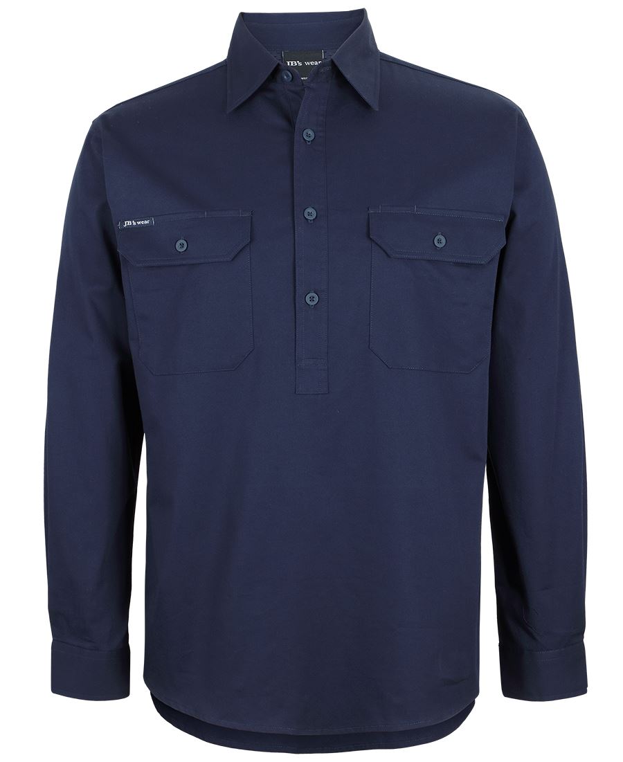 JB's Close Front L/S 150G Work Shirt - Navy