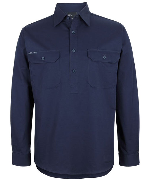 JB's Close Front L/S 150G Work Shirt - Navy