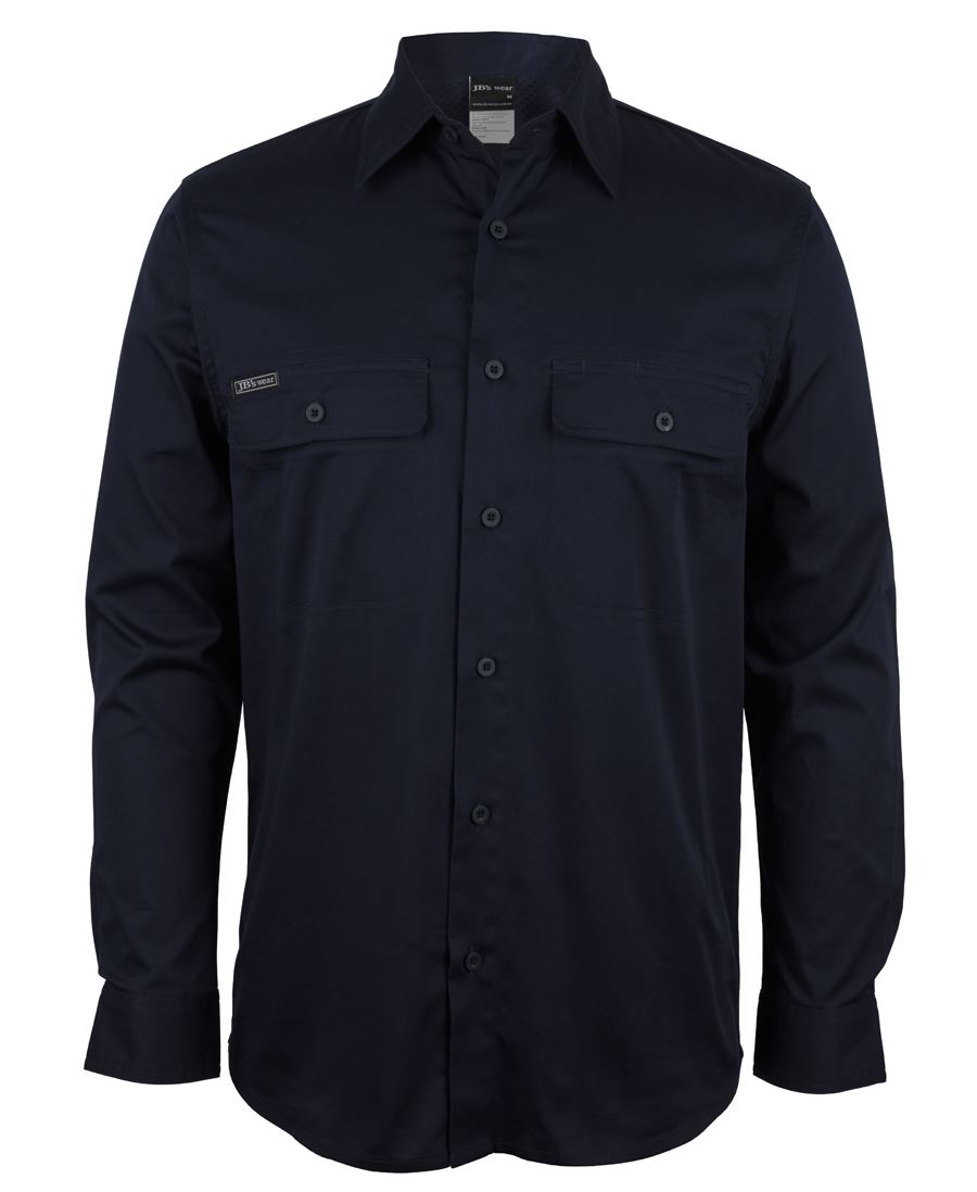 JB's L/S Stretch Work Shirt - Navy