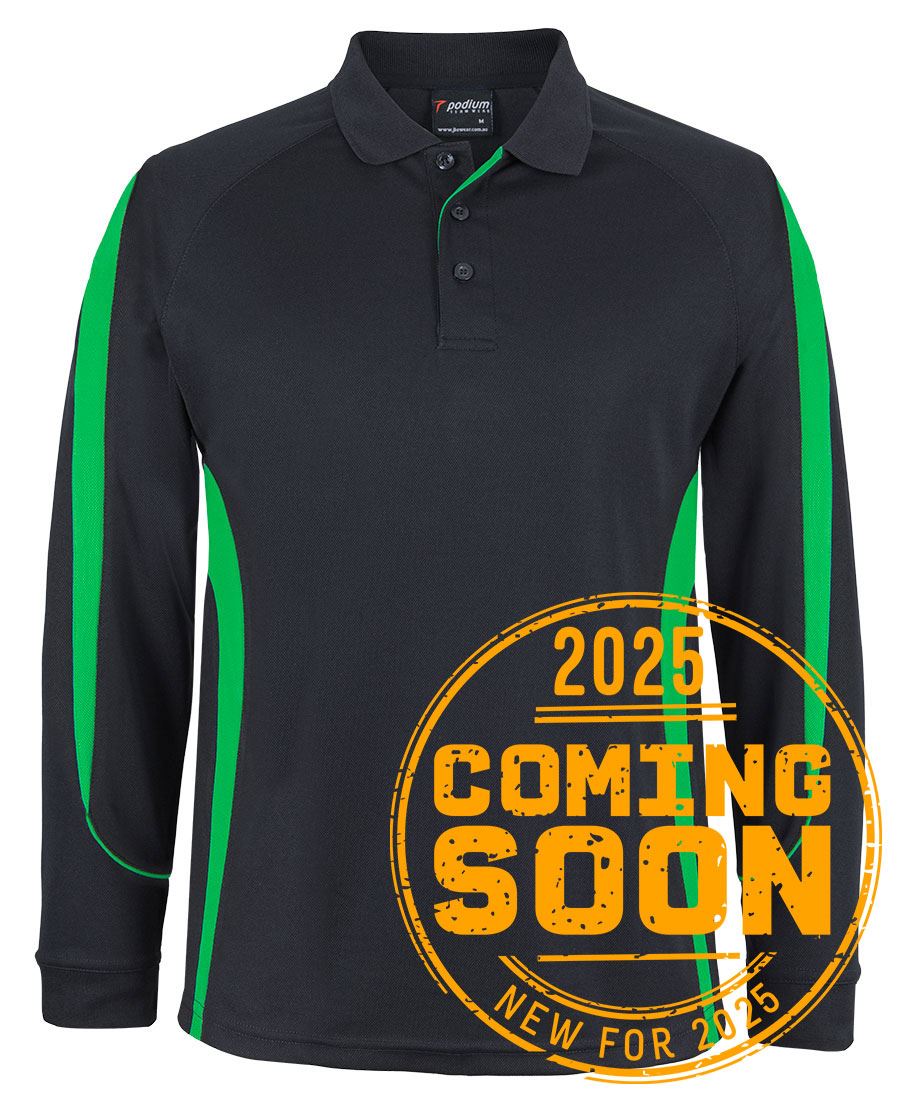 PDM L/S Bell Polo - Black/Aqua