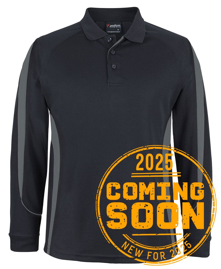 PDM L/S Bell Polo - Black/Aqua