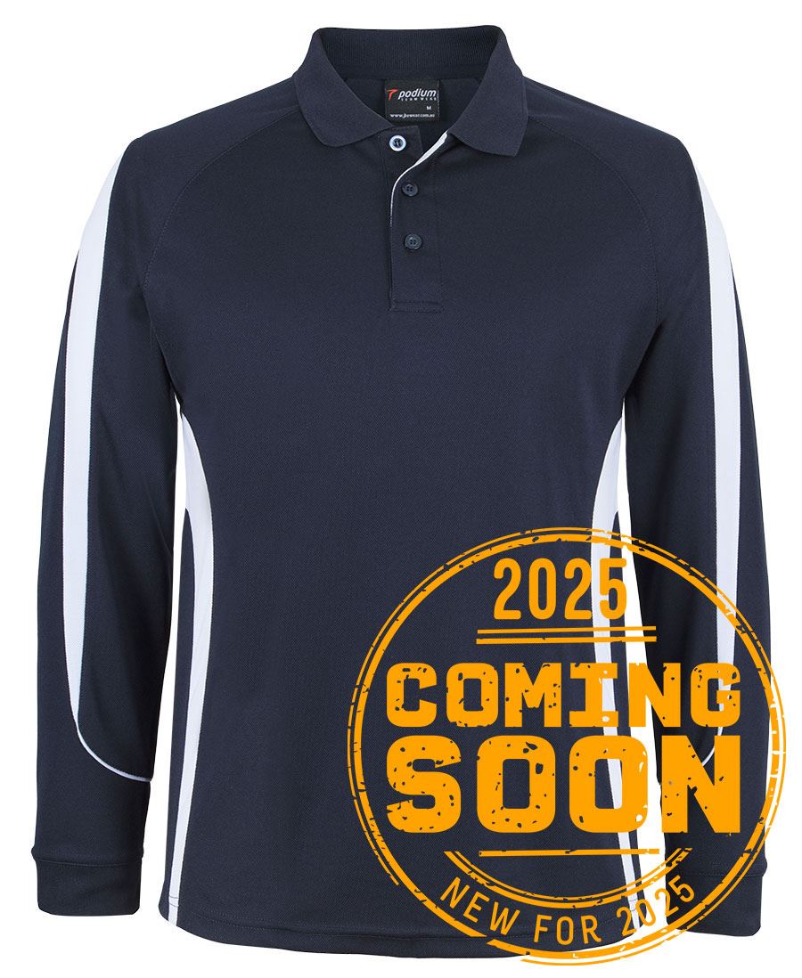 PDM L/S Bell Polo - Black/Aqua