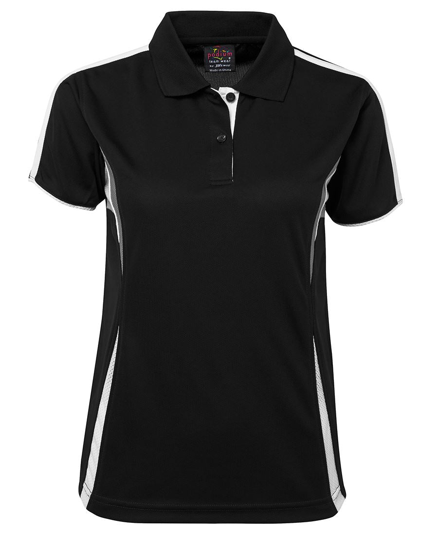 Podium Ladies Cool Polo - Black/Aqua/Grey