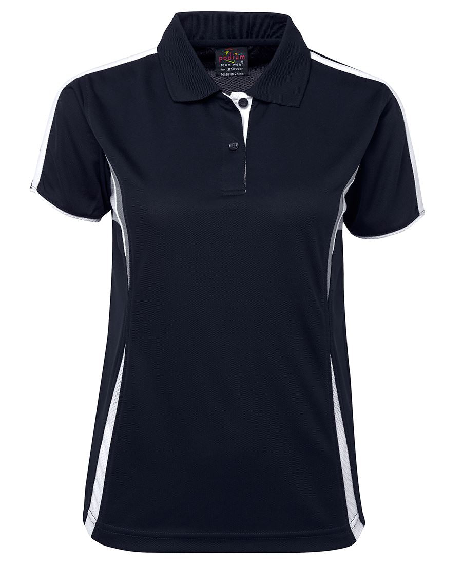 Podium Ladies Cool Polo - Black/Aqua/Grey