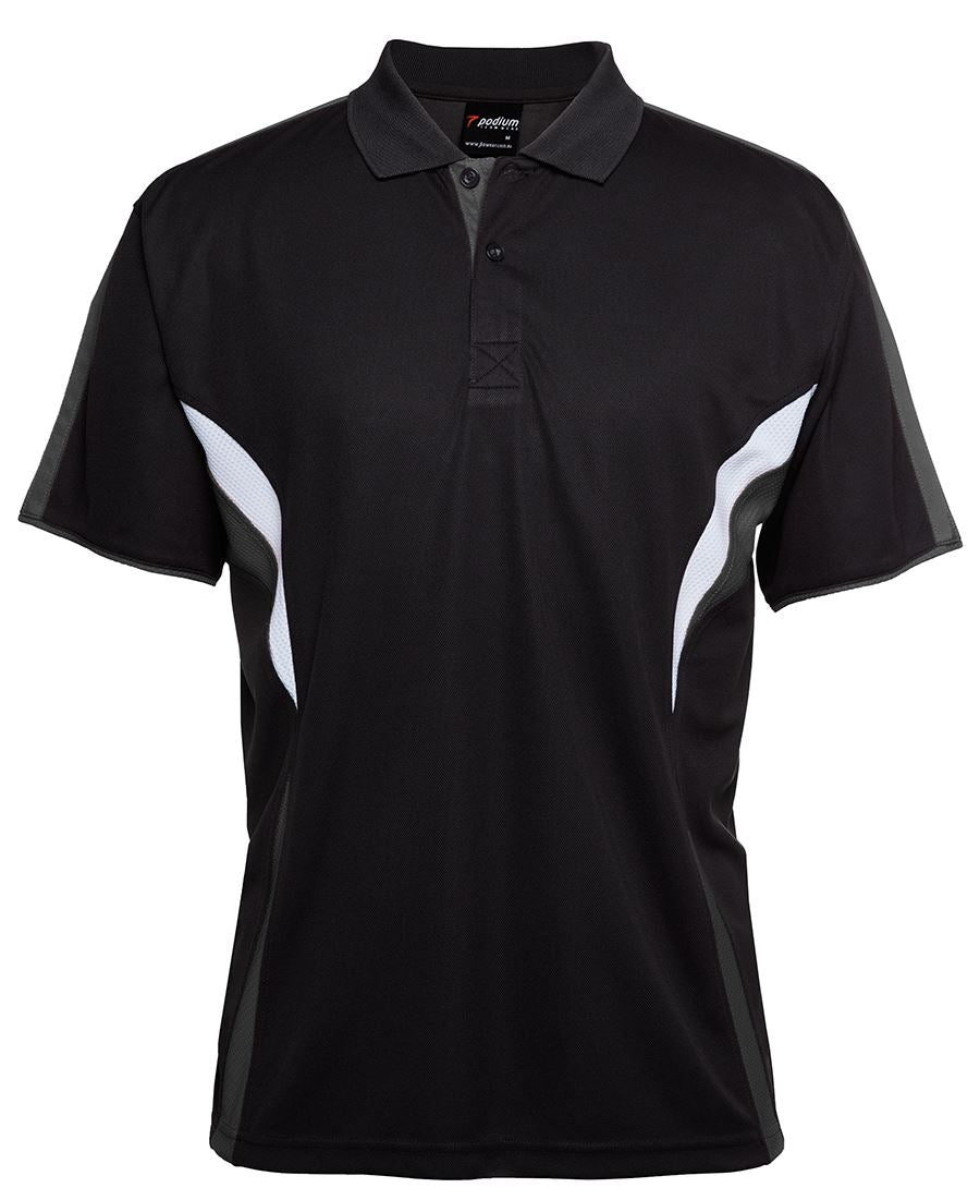 Podium Cool Polo - Aqua/White/Grey