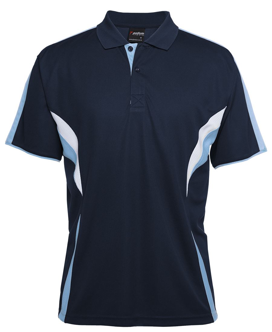 Podium Cool Polo - Aqua/White/Grey