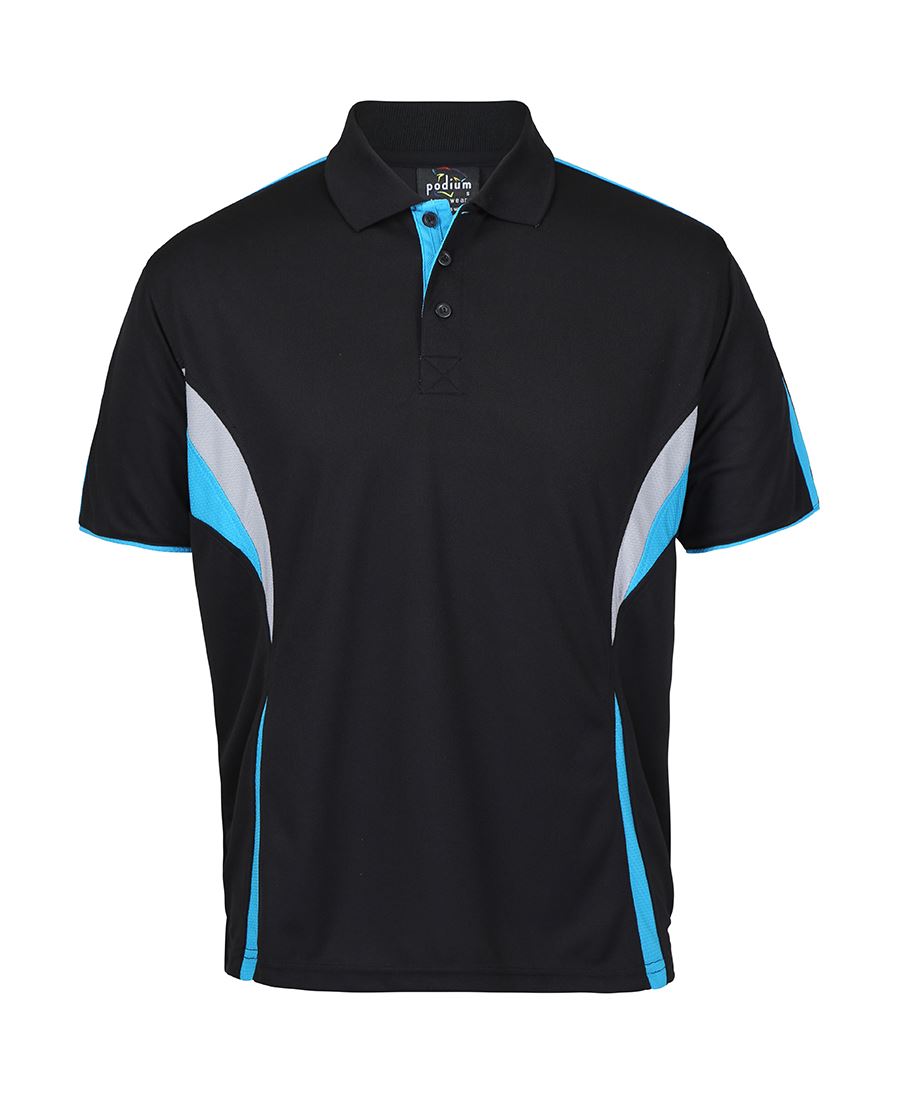 Podium Cool Polo - Aqua/White/Grey