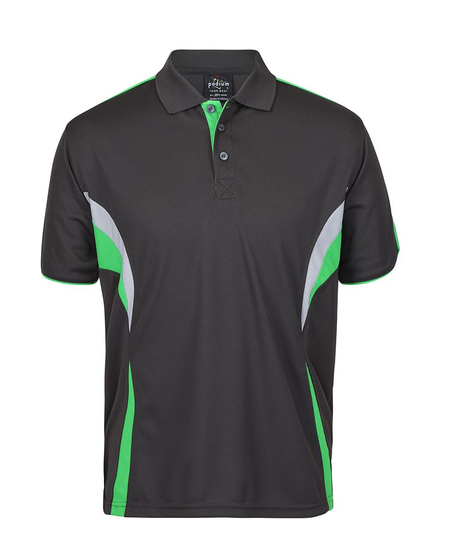 Podium Cool Polo - Aqua/White/Grey