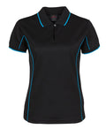 Podium Ladies Piping Polo - Black/Aqua