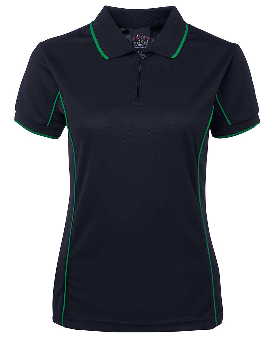 Podium Ladies Piping Polo - Black/Gold