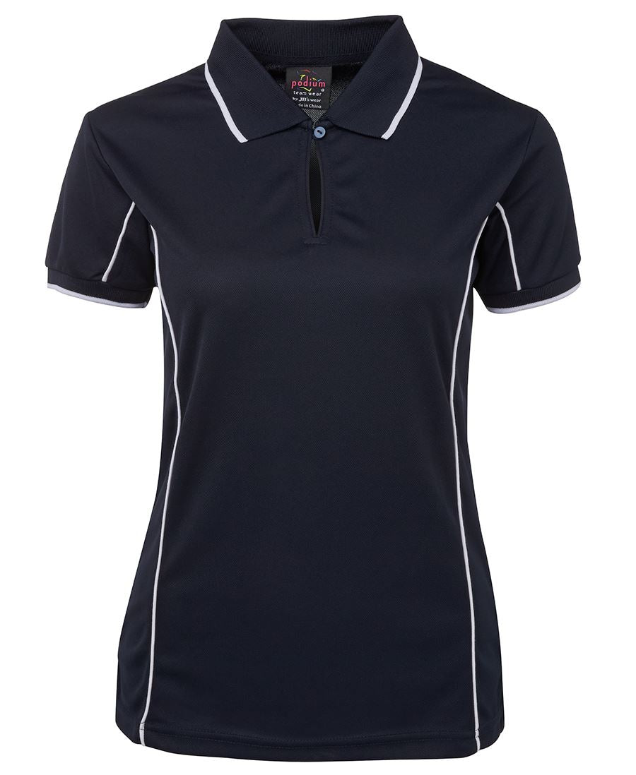 Podium Ladies Piping Polo - Black/Gold