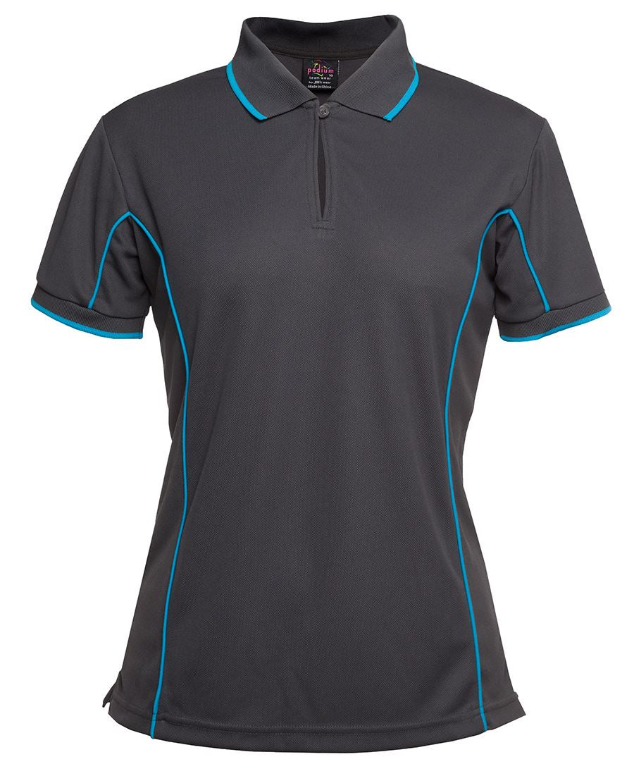 Podium Ladies Piping Polo - Black/Gold