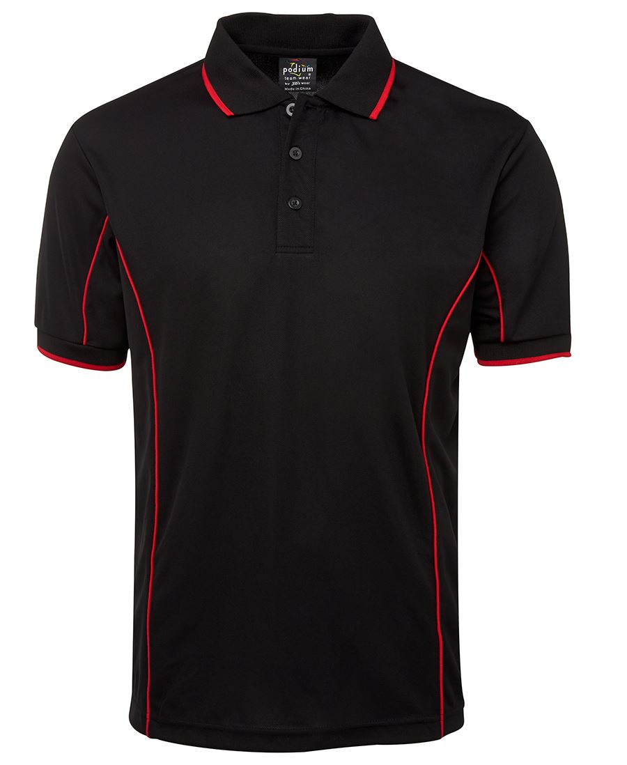 Podium S/S Piping Polo - Aqua/White