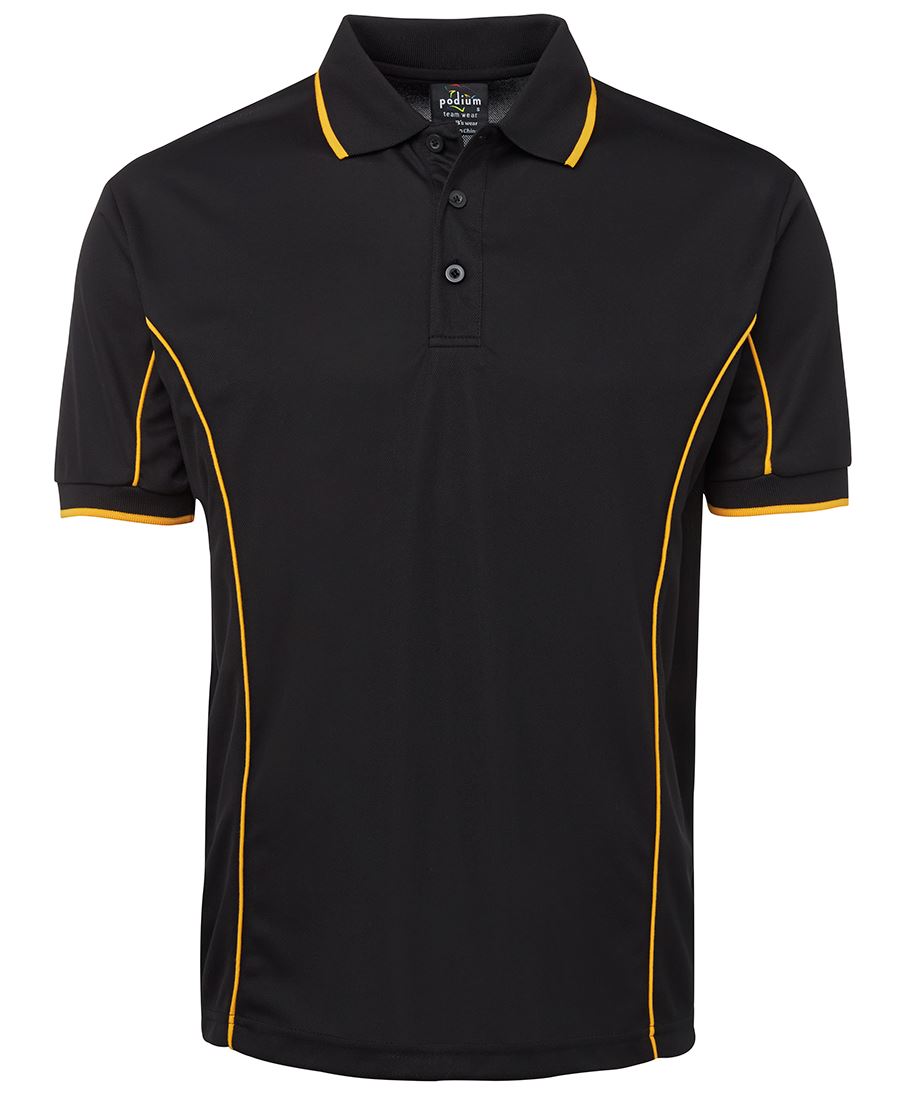 Podium S/S Piping Polo - Aqua/White