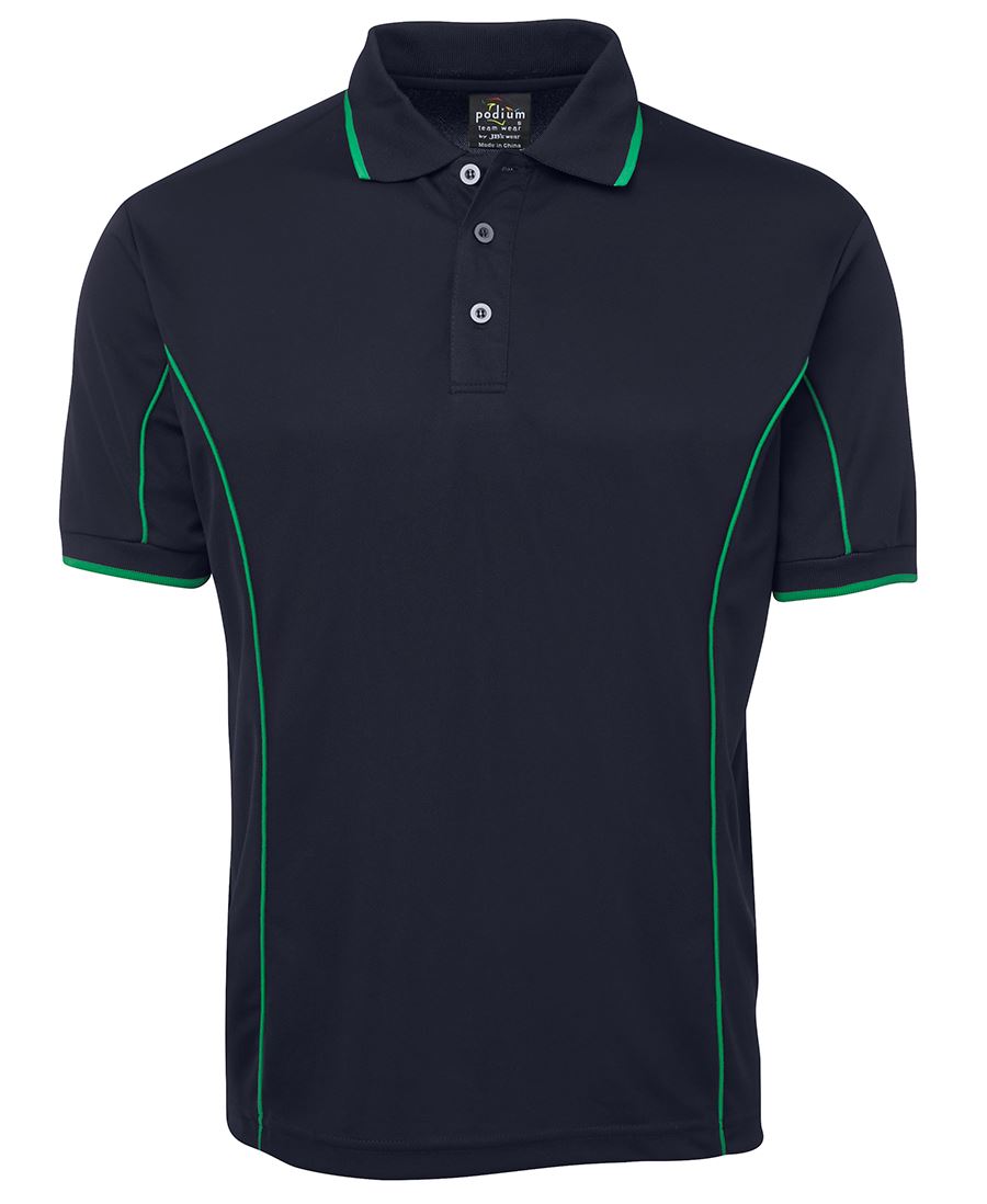 Podium S/S Piping Polo - Black/Gold