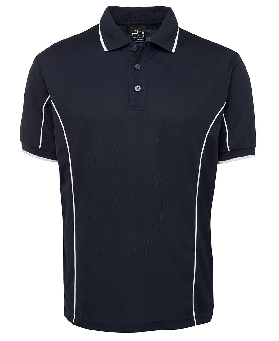 Podium S/S Piping Polo - Black/Gold