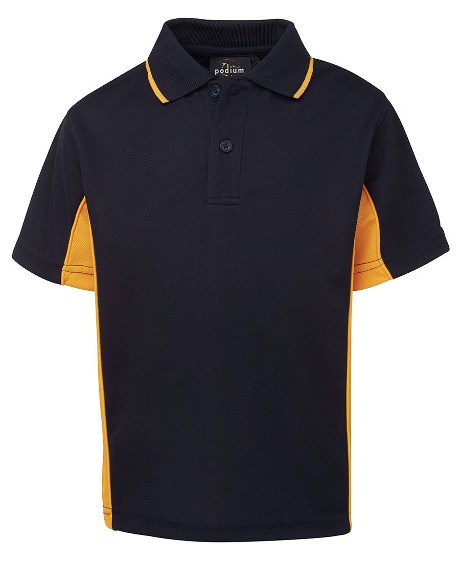 Podium Kids C/Trast Polo - Forest/Gold