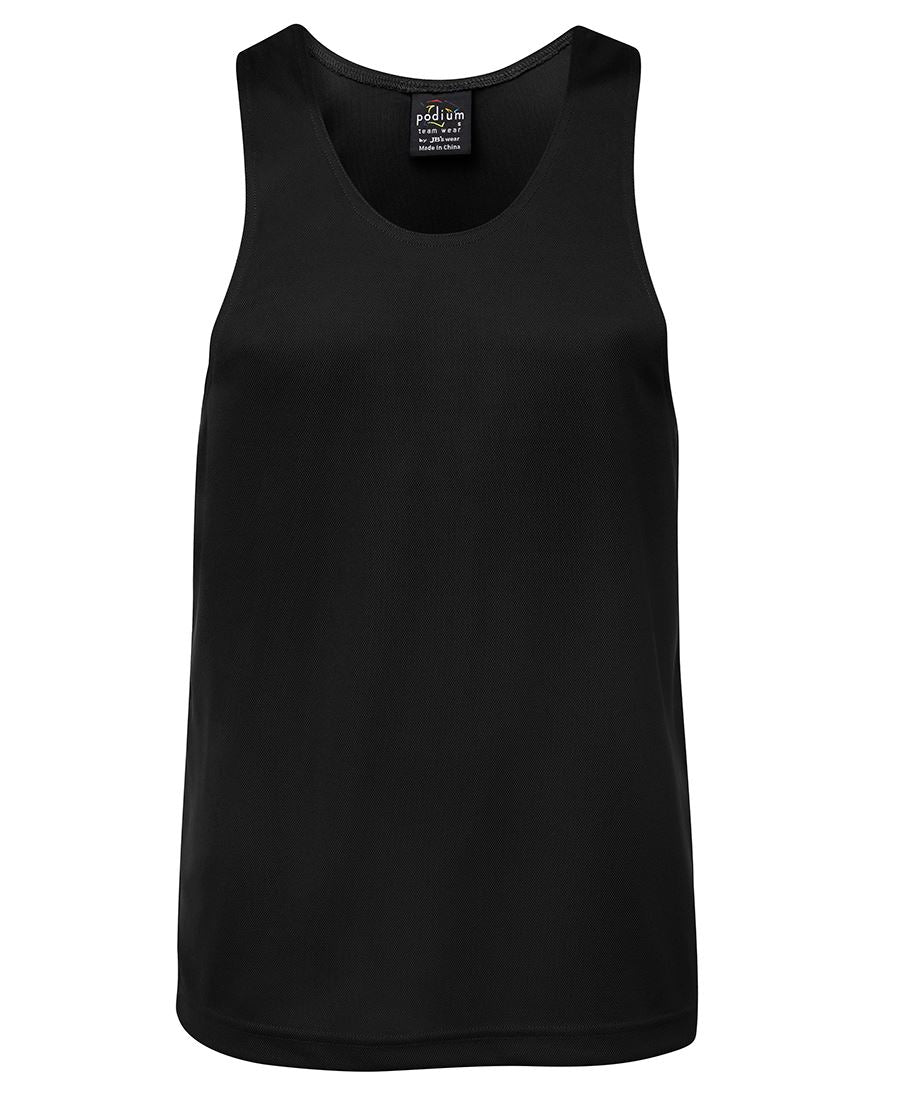 Podium Poly Singlet - Black