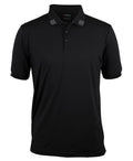Podium 4 Stripe S/S Stretch Polo - Black/Charcoal