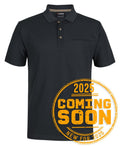 Podium S/S Recycled Polyester Pocket Polo - Black